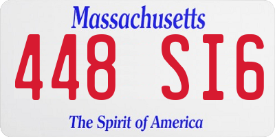 MA license plate 448SI6