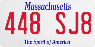 MA license plate 448SJ8