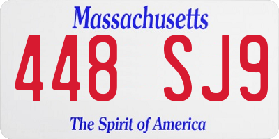 MA license plate 448SJ9