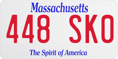 MA license plate 448SK0