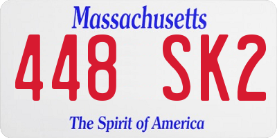 MA license plate 448SK2