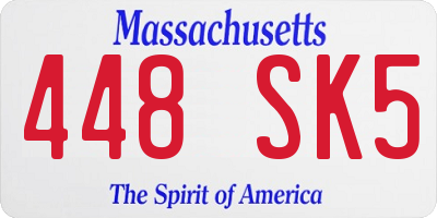 MA license plate 448SK5