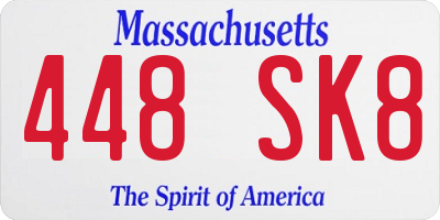 MA license plate 448SK8