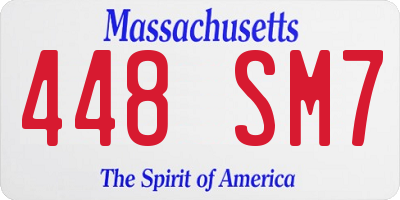 MA license plate 448SM7