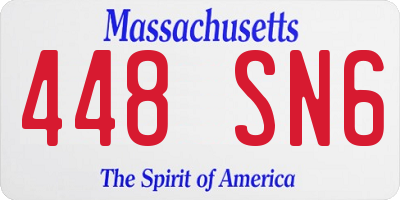 MA license plate 448SN6