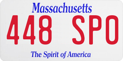 MA license plate 448SP0