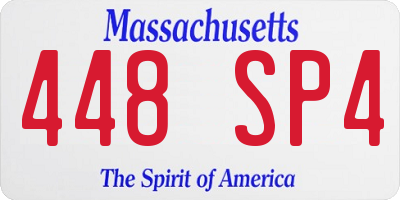 MA license plate 448SP4