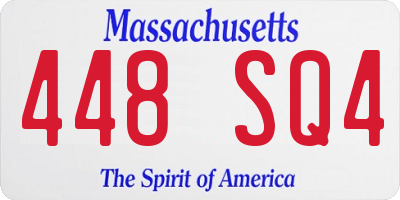 MA license plate 448SQ4