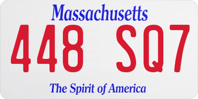 MA license plate 448SQ7