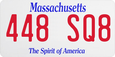 MA license plate 448SQ8