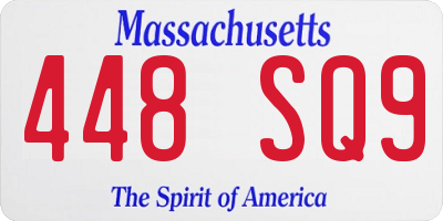 MA license plate 448SQ9