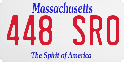 MA license plate 448SR0
