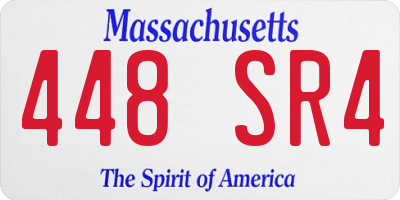 MA license plate 448SR4