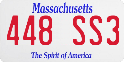 MA license plate 448SS3
