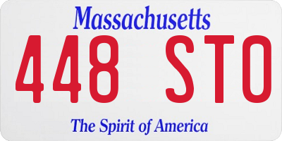 MA license plate 448ST0