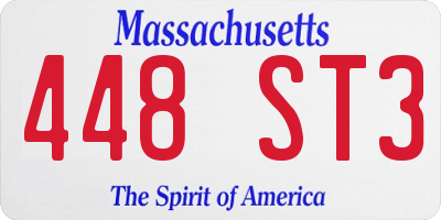MA license plate 448ST3
