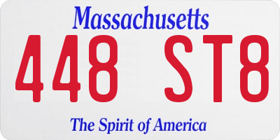 MA license plate 448ST8