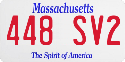 MA license plate 448SV2