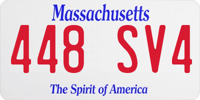 MA license plate 448SV4