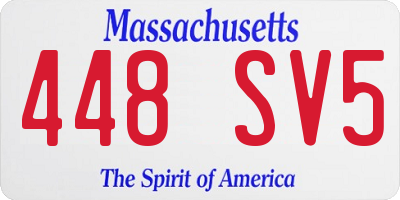 MA license plate 448SV5