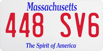 MA license plate 448SV6