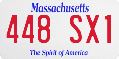 MA license plate 448SX1