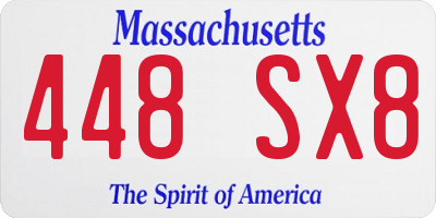 MA license plate 448SX8