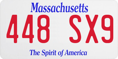 MA license plate 448SX9
