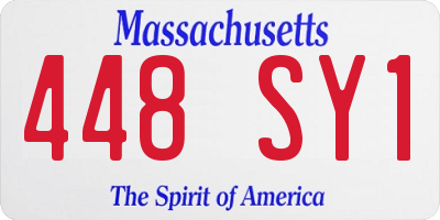MA license plate 448SY1