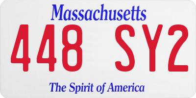 MA license plate 448SY2