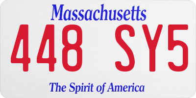 MA license plate 448SY5