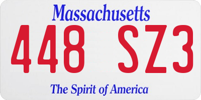 MA license plate 448SZ3