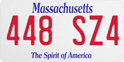 MA license plate 448SZ4