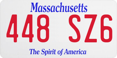 MA license plate 448SZ6