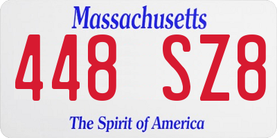 MA license plate 448SZ8