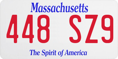 MA license plate 448SZ9