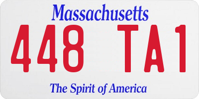MA license plate 448TA1