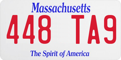 MA license plate 448TA9