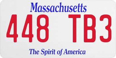MA license plate 448TB3