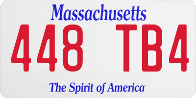 MA license plate 448TB4