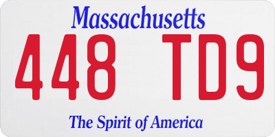 MA license plate 448TD9