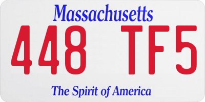 MA license plate 448TF5