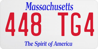 MA license plate 448TG4