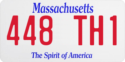 MA license plate 448TH1