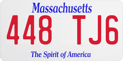 MA license plate 448TJ6