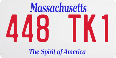 MA license plate 448TK1