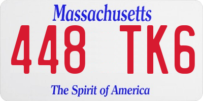 MA license plate 448TK6