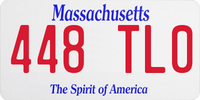 MA license plate 448TL0