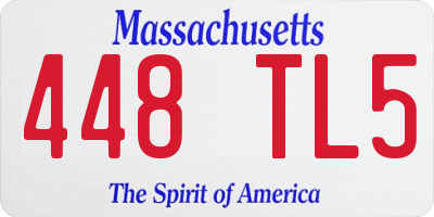 MA license plate 448TL5