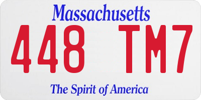 MA license plate 448TM7